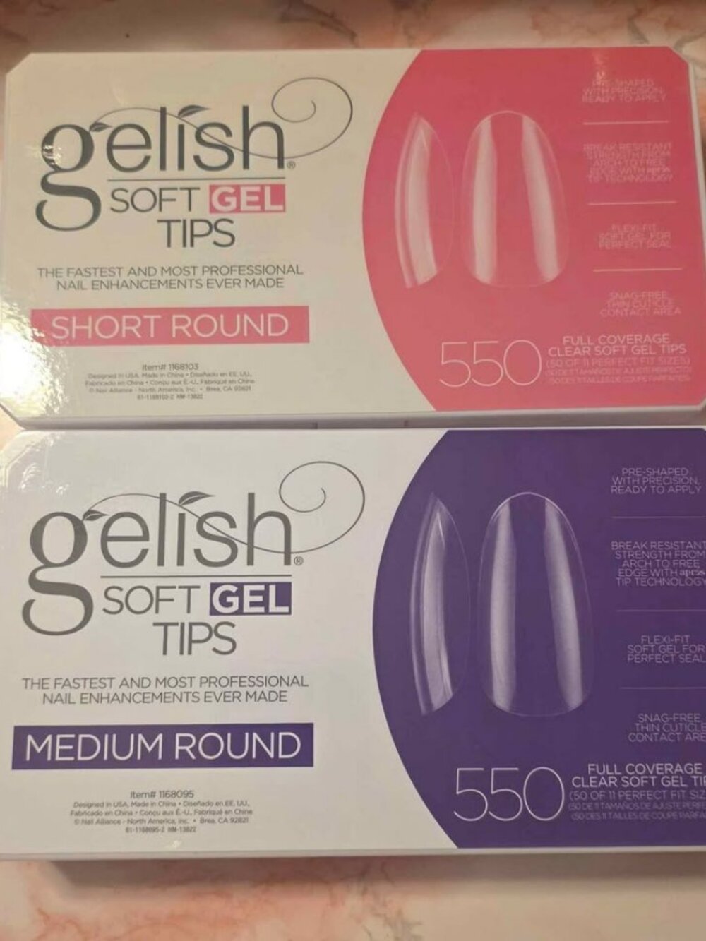 Gelish soft gel tips - short and medium round